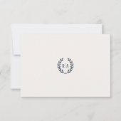 Elegant Monogram Bruiloft Antwoord Marine Blauw (Achterkant)