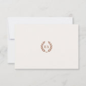 Elegant Monogram Bruiloft Antwoord Verbrand Sinaas (Achterkant)