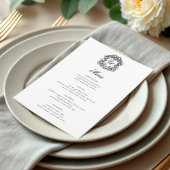 Elegant Monogram Bruiloft Crest Menu