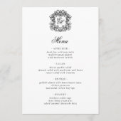 Elegant Monogram Bruiloft Crest Menu (Voorkant)