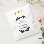 Elegant monogram bruiloft dank u zwart-wit bedankzakje (Gezegeld)