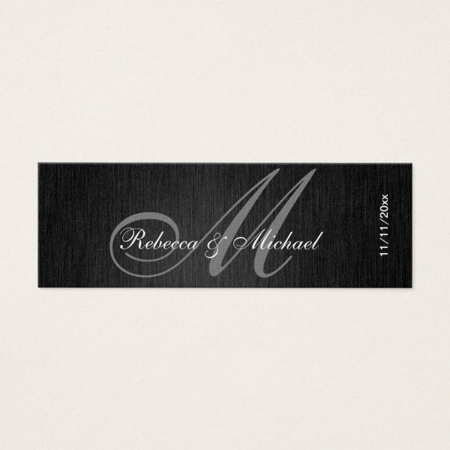 Elegant Monogram Bruiloft Favor Labels Mini Visitekaartjes (Voorkant)