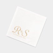 Elegant monogram bruiloft folie servetten (Links)