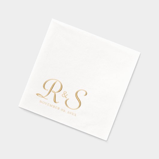 Elegant monogram bruiloft folie servetten (Links)