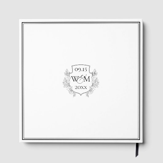 Elegant  Monogram Bruiloft Gastenboek (Achterkant)