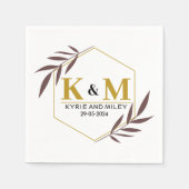 Elegant monogram bruiloft goud servet (Voorkant)