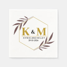 Elegant monogram bruiloft goud