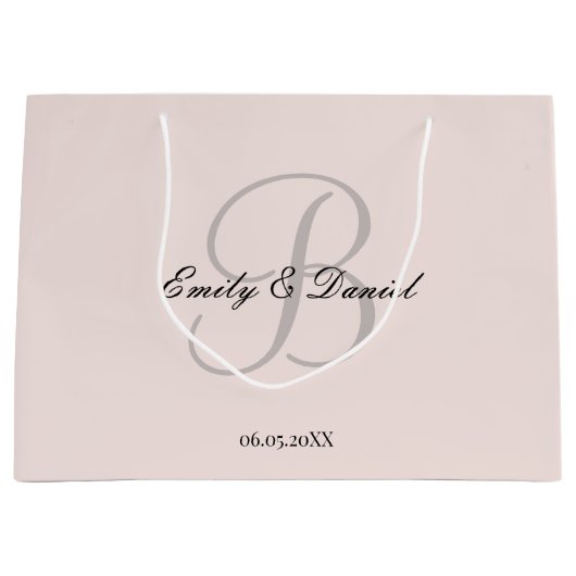 Elegant monogram bruiloft groot cadeauzakje (Voorkant)