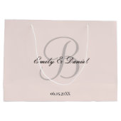 Elegant monogram bruiloft groot cadeauzakje (Achterkant)