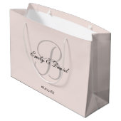 Elegant monogram bruiloft groot cadeauzakje (Achterkant Gekanteld)