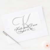Elegant Monogram Bruiloft gunst Rechthoekige Sticker (Envelop)