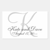 Elegant Monogram Bruiloft gunst Rechthoekige Sticker (Voorkant)