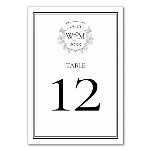 Elegant Monogram Bruiloft Kaart (Voorkant)