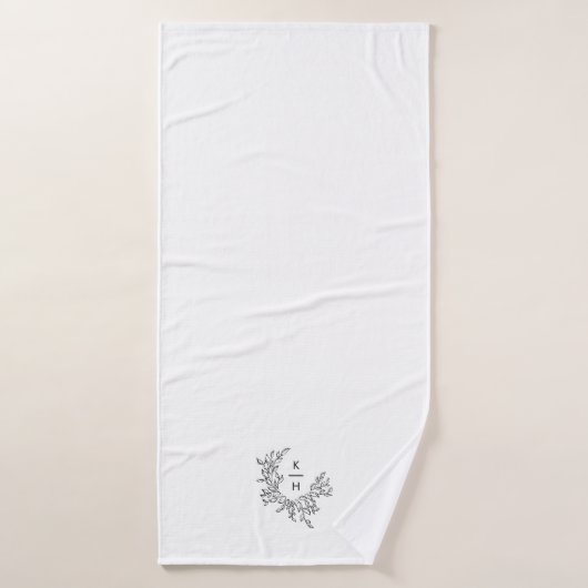 Elegant Monogram Bruiloft Keepsake Bad Handdoek (Badhanddoek)