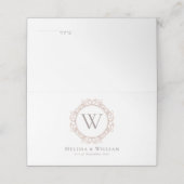 Elegant Monogram Bruiloft Klassiek Wit Plaatskaartje (Buitenkant ongevouwen)