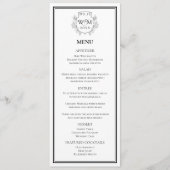 Elegant Monogram Bruiloft Menu (Voorkant)