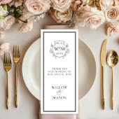 Elegant Monogram Bruiloft Menu