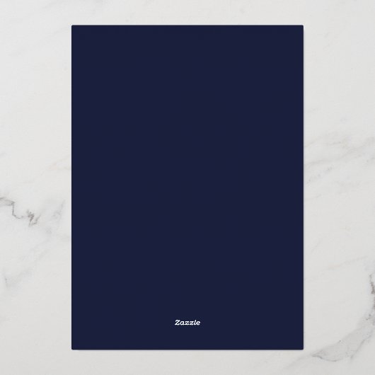 Elegant monogram bruiloft Navy blauw en goud Folie Uitnodiging (Achterkant)