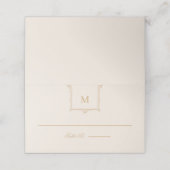 Elegant Monogram Bruiloft Plaatskaartje (Buitenkant ongevouwen)