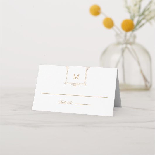 Elegant Monogram Bruiloft Plaatskaartje (Voorkant)