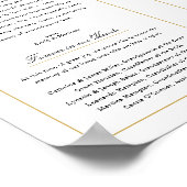 Elegant monogram bruiloft programma buiten downloa poster (Hoek)