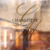 Elegant, monogram, bruiloft, raamsticker (Vel 2)