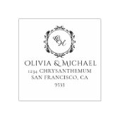 ELEGANT  MONOGRAM BRUILOFT RETOURADRES RUBBERSTEMPEL (Afrduk)