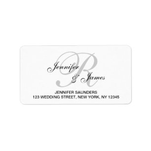 Elegant Monogram Bruiloft RSVP Retouradres Label