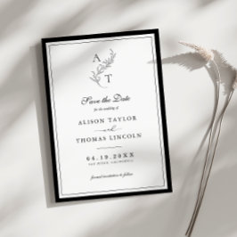 Elegant Monogram Bruiloft Save The Date Kaart