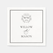 Elegant Monogram Bruiloft Servet (Voorkant)