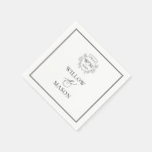 Elegant Monogram Bruiloft Servet (Hoek)