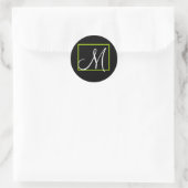 Elegant Monogram Bruiloft Uitnodiging Label Green (Tas)