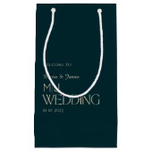 Elegant Monogram Bruiloft Welkom & Dank u Klein Cadeauzakje (Voorkant)