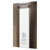 Elegant monogram bruin bedrijf klembord (Links)