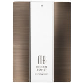 Elegant monogram bruin bedrijf klembord (Achterkant)