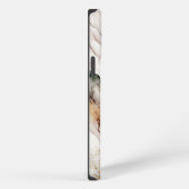 Elegant Monogram Bruin Goud Marmer Abstract Ontwer iPhone Hoesje (Rechterkant)