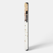 Elegant Monogram Bruin Goud Marmer Abstract Ontwer iPhone Hoesje (Linkerkant)