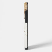 Elegant Monogram Bruin Goud Marmer Abstract Ontwer iPhone Hoesje (Linkerkant)
