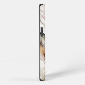 Elegant Monogram Bruin Goud Marmer Abstract Ontwer iPhone Hoesje (Rechterkant)