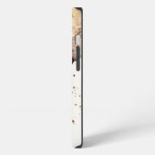 Elegant Monogram Bruin Goud Marmer Abstract Ontwer iPhone Hoesje (Linkerkant)