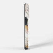 Elegant Monogram Bruin Goud Marmer Abstract Ontwer iPhone Hoesje (Rechterkant)