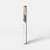 Elegant Monogram Bruin Goud Marmer Abstract Ontwer iPhone Hoesje (Linkerkant)