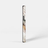 Elegant Monogram Bruin Goud Marmer Abstract Ontwer iPhone Hoesje (Rechterkant)