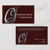 Elegant Monogram  bruin Visitekaartje (Voorkant / Achterkant)