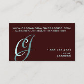 Elegant Monogram  bruin Visitekaartje (Achterkant)