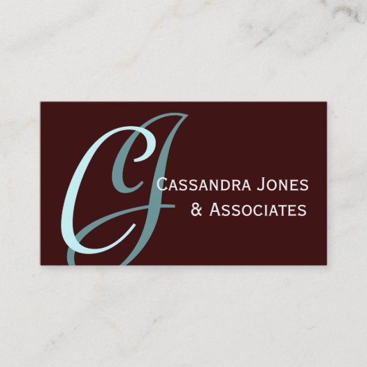 Elegant Monogram  bruin Visitekaartje (Voorkant)