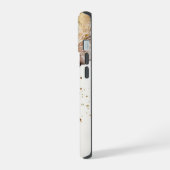 Elegant Monogram Bruine Goud Marmer Abstract Ontwe iPhone 15 Case (Linkerkant)
