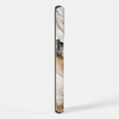 Elegant Monogram Bruine Goud Marmer Abstract Ontwe iPhone Hoesje (Rechterkant)