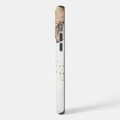 Elegant Monogram Bruine Goud Marmer Abstract Ontwe iPhone Hoesje (Linkerkant)
