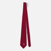 Elegant Monogram Burgundy | White Stropdas (Voorkant)